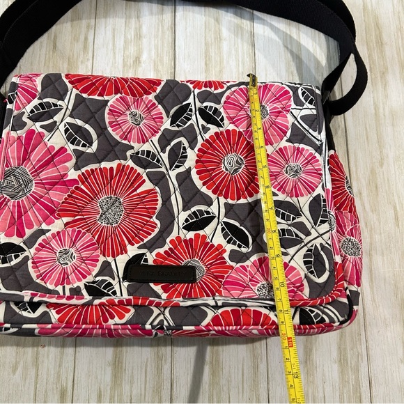 Vera Bradley Cheery Blossoms Large Quilted Laptop Messenger Bag & Wallet NWT - Picture 8 of 16